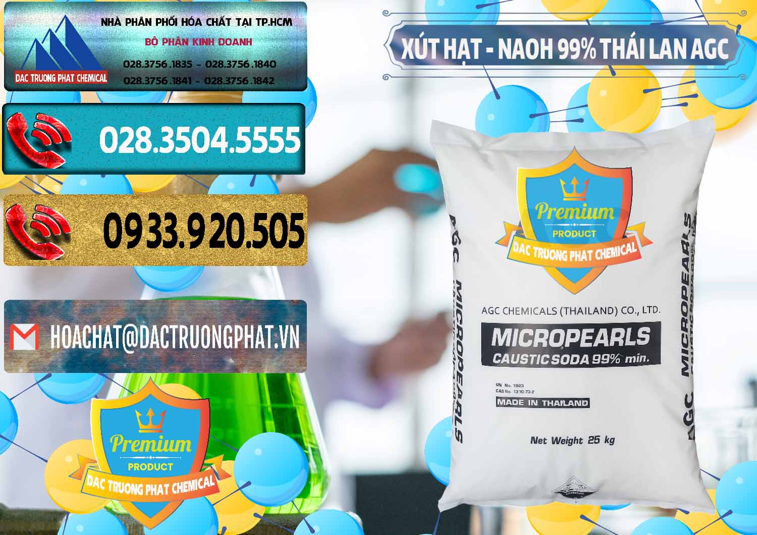 Đơn vị phân phối ( bán ) Xút Hạt - NaOH Bột 99% AGC Thái Lan - 0168 - Nơi chuyên phân phối - cung ứng hóa chất tại TP.HCM - hoachatdetnhuom.com