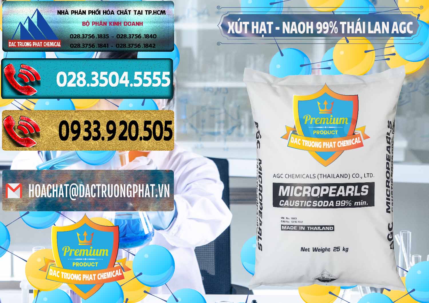 Nơi bán _ cung ứng Xút Hạt - NaOH Bột 99% AGC Thái Lan - 0168 - Nơi nhập khẩu _ phân phối hóa chất tại TP.HCM - hoachatdetnhuom.com