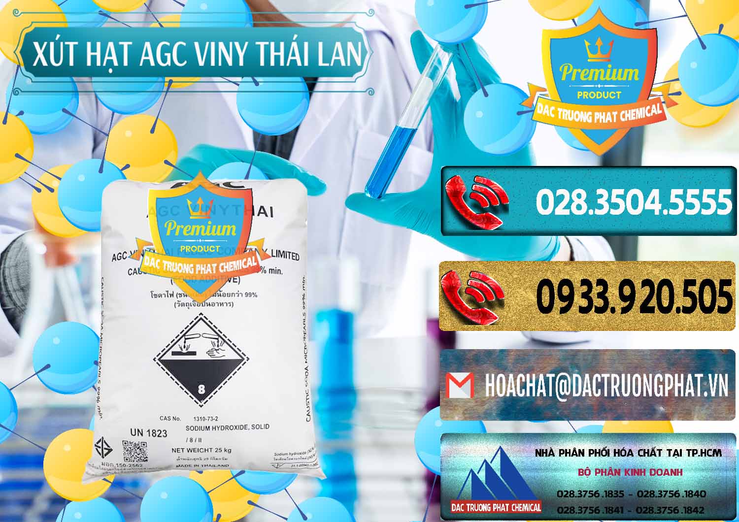 Cty chuyên bán ( cung cấp ) Xút Hạt - NaOH Bột 99% AGC Viny Thái Lan - 0399 - Cty cung cấp ( phân phối ) hóa chất tại TP.HCM - hoachatdetnhuom.com