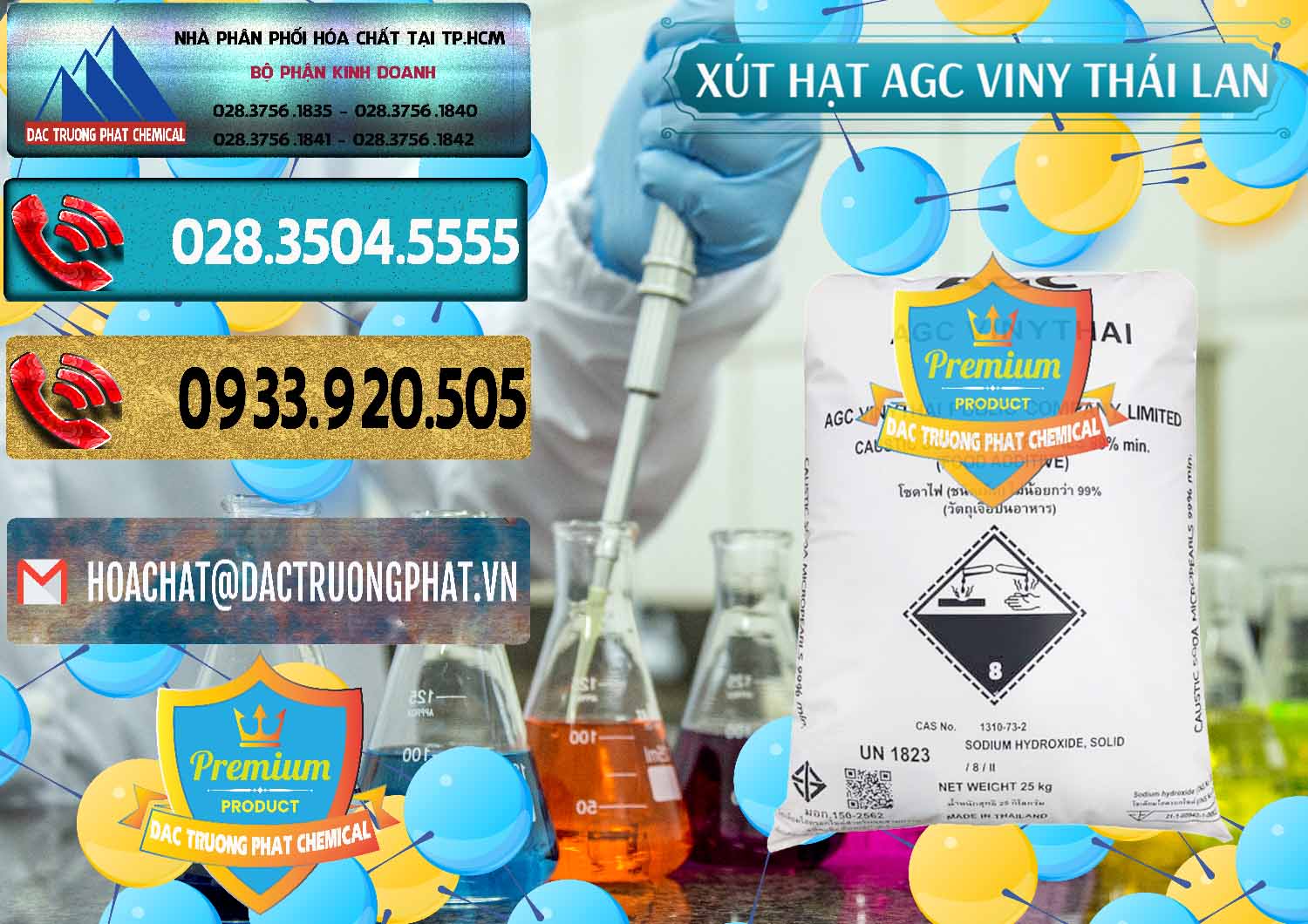 Cty nhập khẩu - bán Xút Hạt - NaOH Bột 99% AGC Viny Thái Lan - 0399 - Cty kinh doanh - phân phối hóa chất tại TP.HCM - hoachatdetnhuom.com