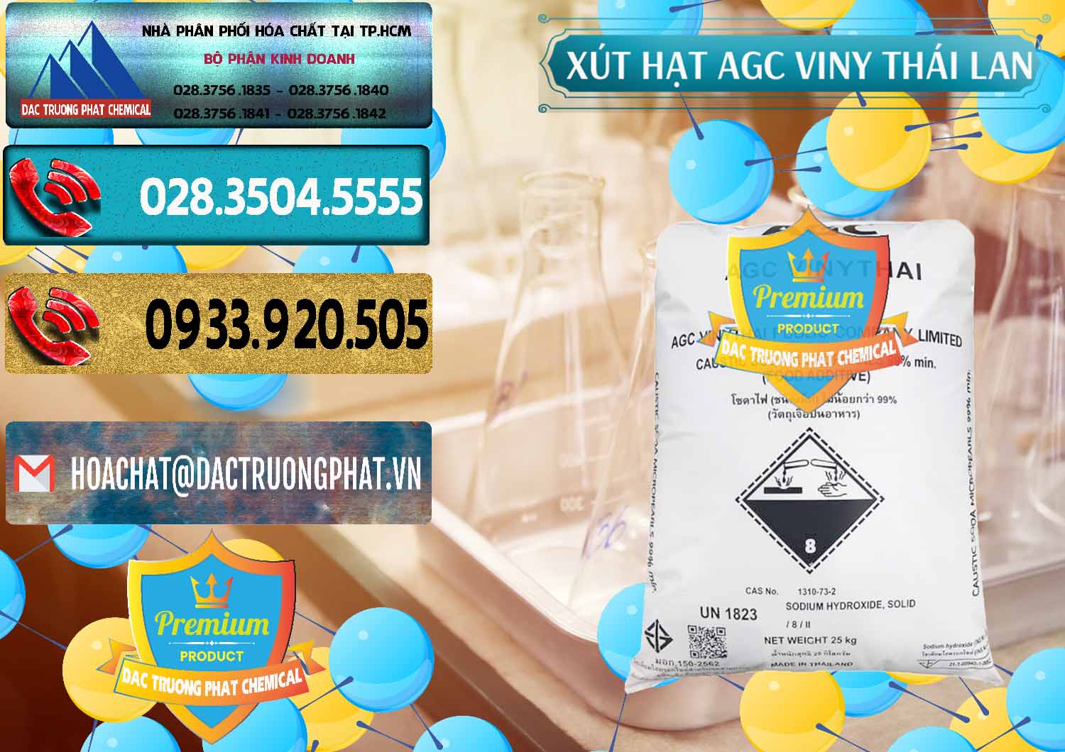 Nhà phân phối _ bán Xút Hạt - NaOH Bột 99% AGC Viny Thái Lan - 0399 - Đơn vị chuyên nhập khẩu ( cung cấp ) hóa chất tại TP.HCM - hoachatdetnhuom.com