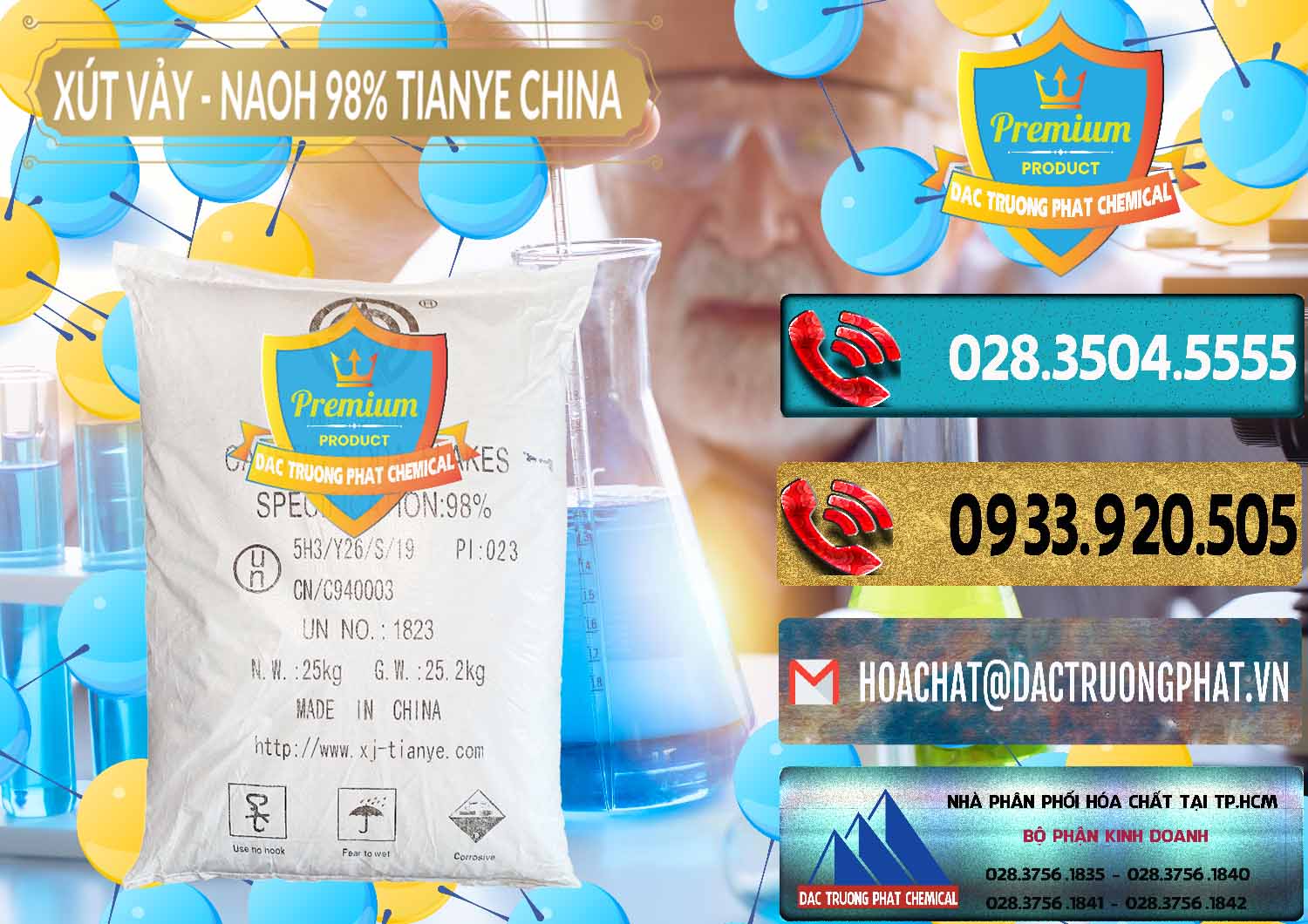 Nơi bán & phân phối Xút Vảy - NaOH Vảy 98% Tianye Trung Quốc China - 0177 - Cty phân phối _ kinh doanh hóa chất tại TP.HCM - hoachatdetnhuom.com
