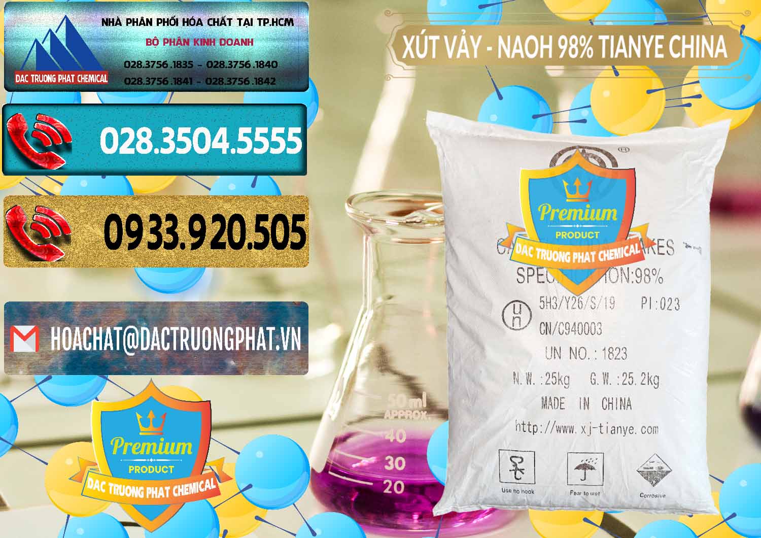 Công ty chuyên nhập khẩu _ bán Xút Vảy - NaOH Vảy 98% Tianye Trung Quốc China - 0177 - Nơi cung cấp ( phân phối ) hóa chất tại TP.HCM - hoachatdetnhuom.com