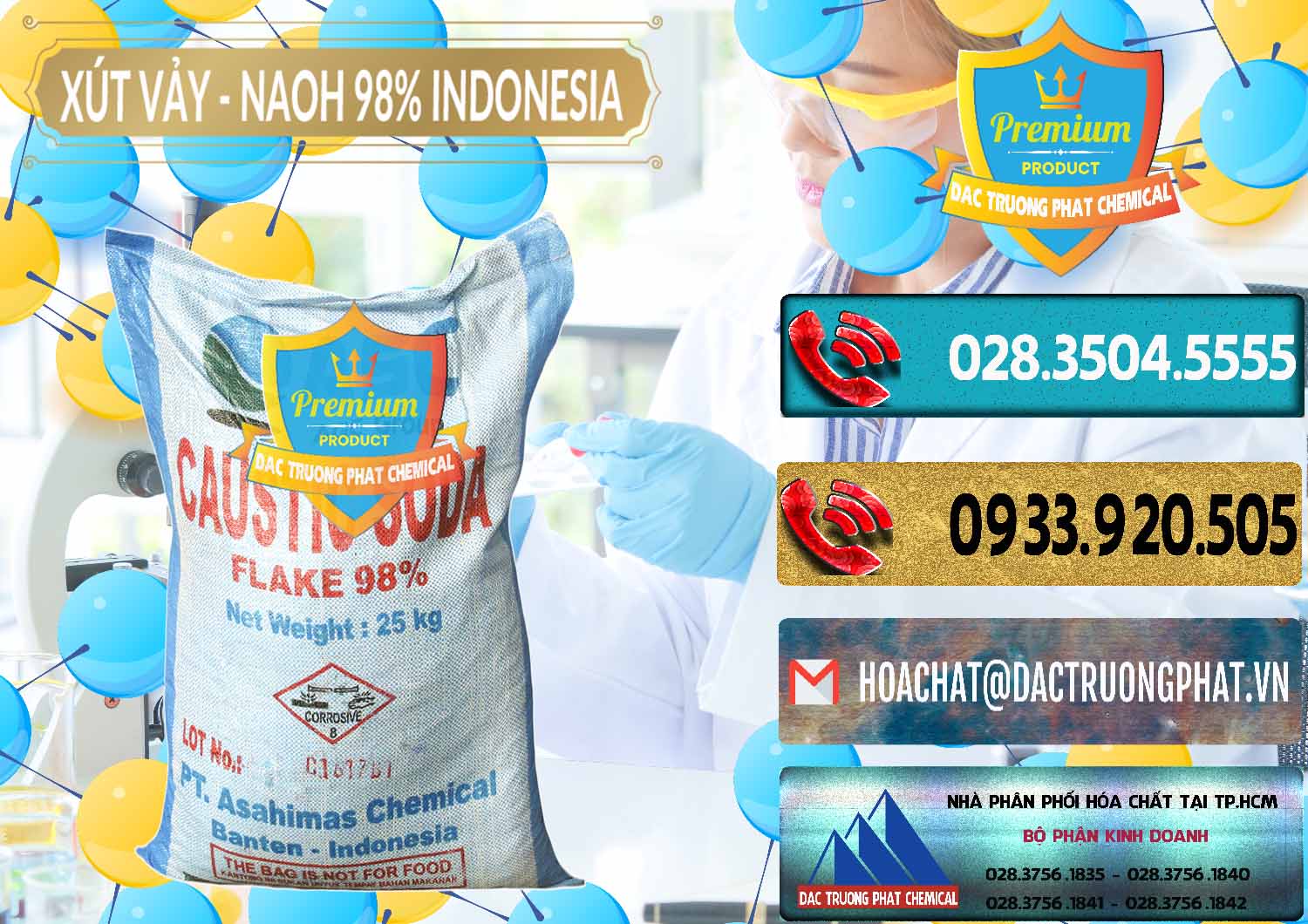 Nơi bán - cung ứng Xút Vảy - NaOH Vảy 98% ASC Indonesia - 0172 - Nhà cung cấp & kinh doanh hóa chất tại TP.HCM - hoachatdetnhuom.com