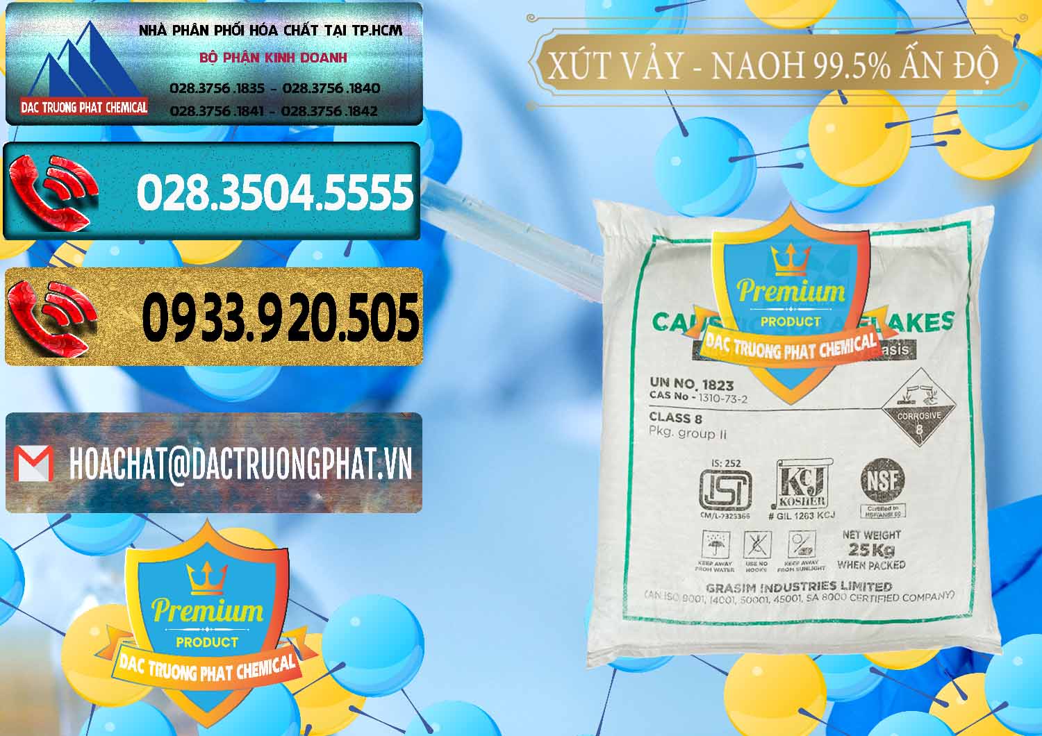 Đơn vị chuyên nhập khẩu và bán Xút Vảy - NaOH Vảy 99.5% Aditya Birla Grasim Ấn Độ India - 0170 - Nơi nhập khẩu - phân phối hóa chất tại TP.HCM - hoachatdetnhuom.com