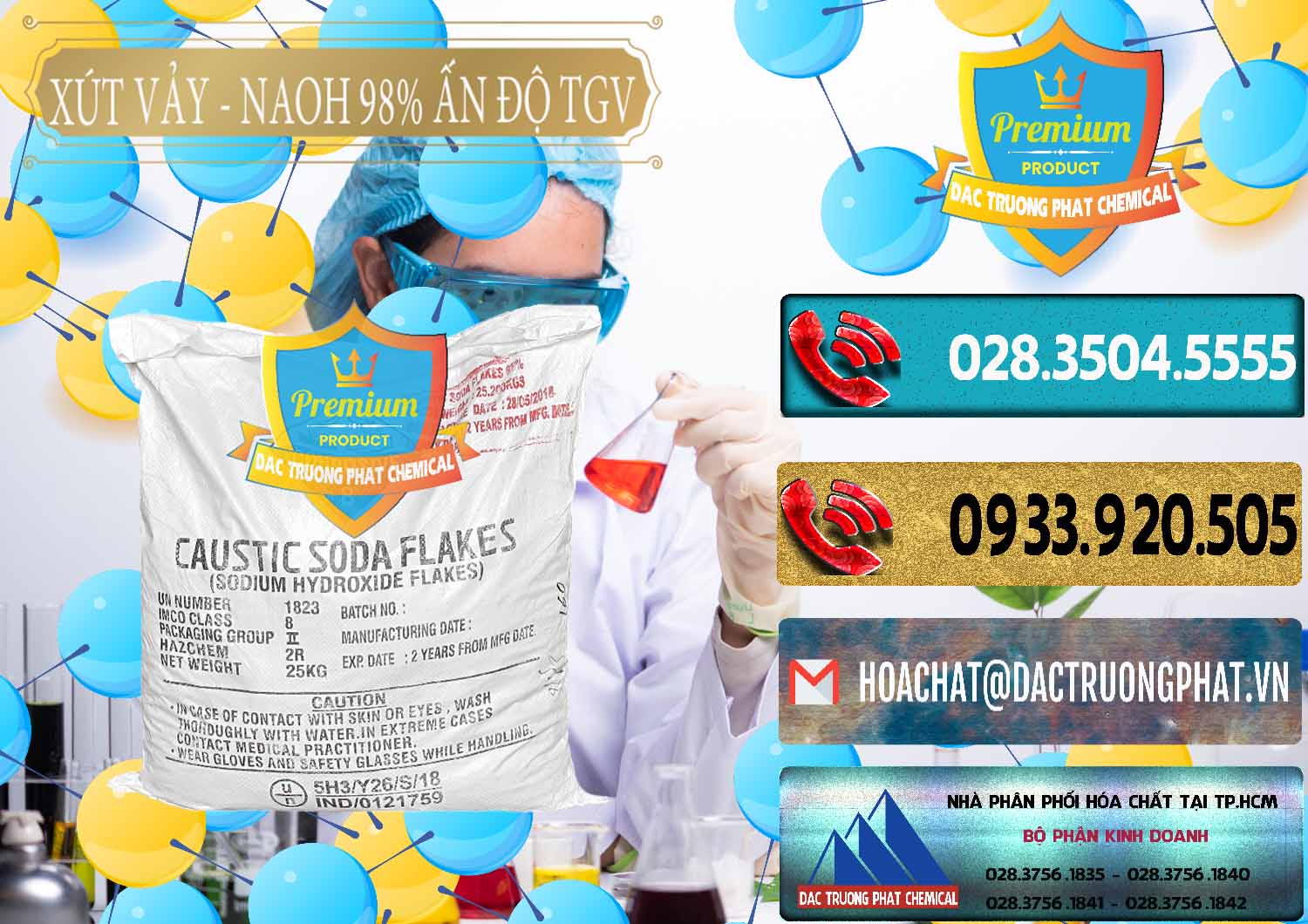 Công ty phân phối › bán Hóa Chất Công Nghiệp Hidroxit Natri Rắn | Caustic Soda Flakes Đơn vị chuyên nhập khẩu ( bán ) Xút Vảy - NaOH Vảy 98% TGV Ấn Độ India - 0169 - Cty chuyên nhập khẩu và cung cấp hóa chất tại TP.HCM - hoachatdetnhuom.com