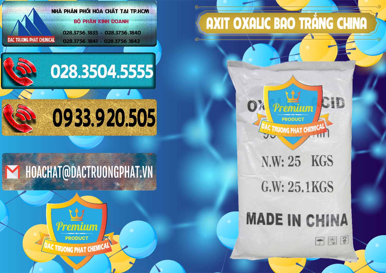 Nơi bán và cung ứng Acid Oxalic – Axit Oxalic 99.6% Bao Trắng Trung Quốc China - 0270 - Cty chuyên kinh doanh và phân phối hóa chất tại TP.HCM - hoachatdetnhuom.com