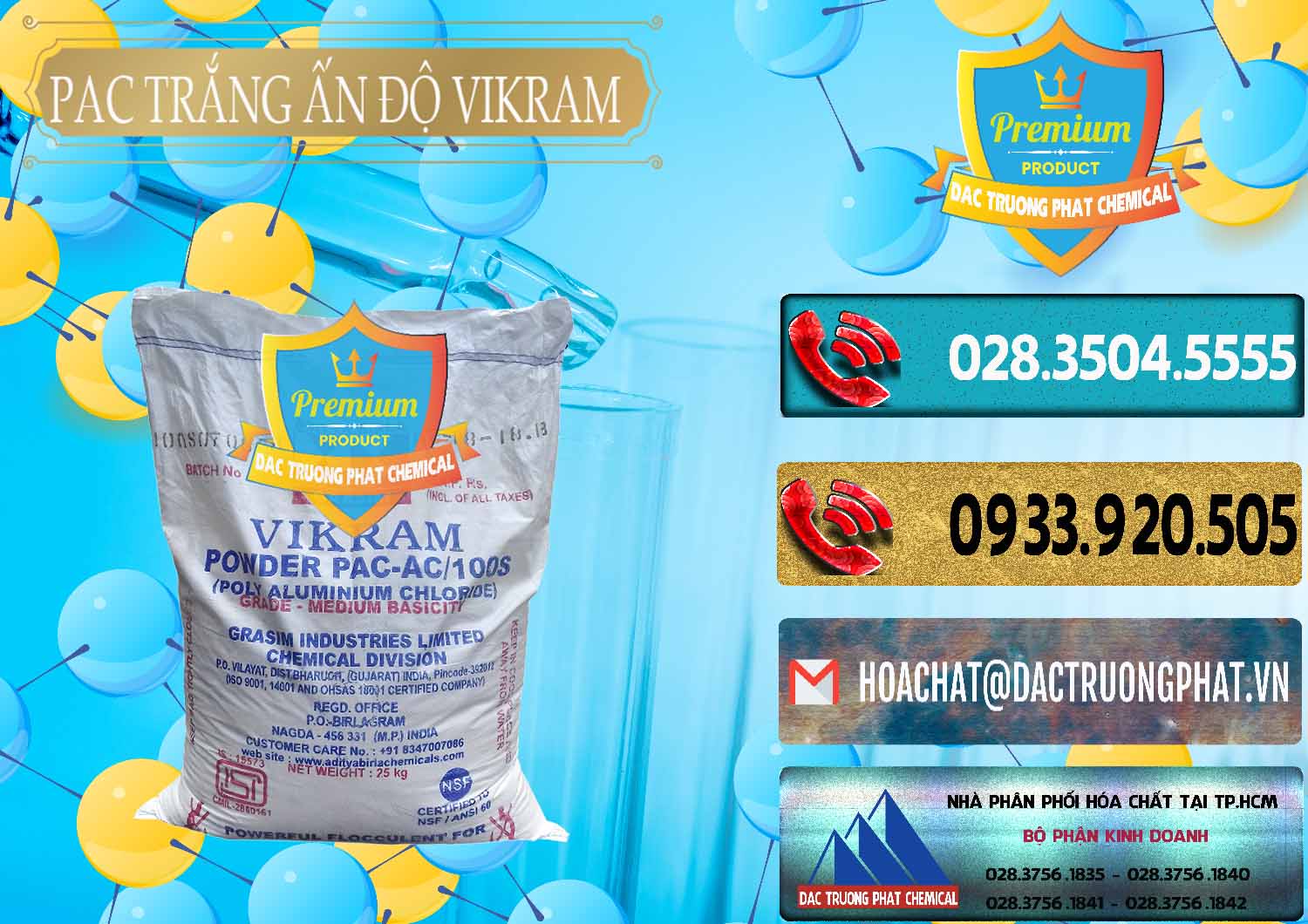 Công ty nhập khẩu _ bán PAC - Polyaluminium Chloride Ấn Độ India Vikram - 0120 - Đơn vị chuyên cung ứng và phân phối hóa chất tại TP.HCM - hoachatdetnhuom.com