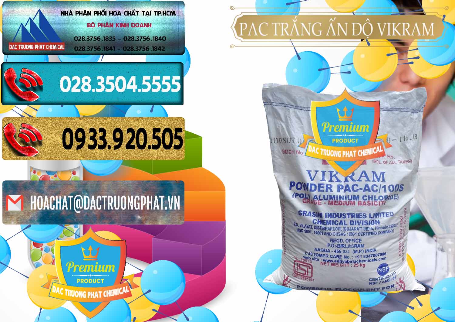 Đơn vị chuyên kinh doanh - bán PAC - Polyaluminium Chloride Ấn Độ India Vikram - 0120 - Cty chuyên phân phối - bán hóa chất tại TP.HCM - hoachatdetnhuom.com