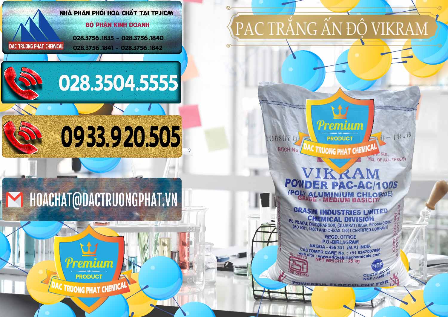 Nơi bán _ cung cấp PAC - Polyaluminium Chloride Ấn Độ India Vikram - 0120 - Đơn vị chuyên cung cấp ( kinh doanh ) hóa chất tại TP.HCM - hoachatdetnhuom.com