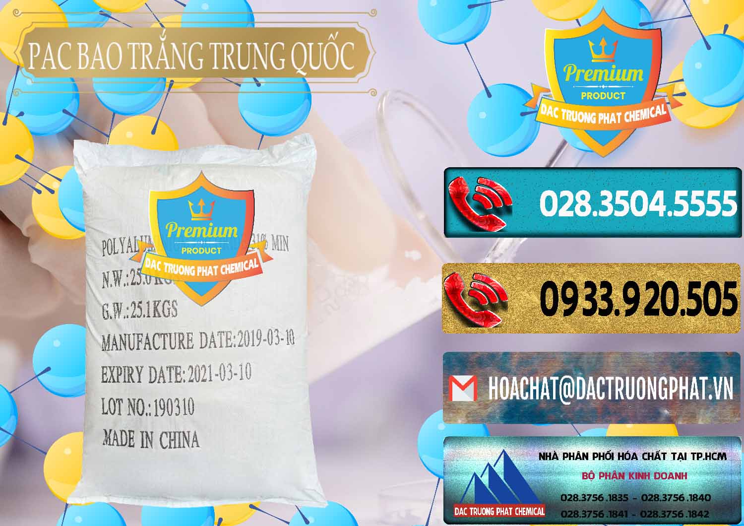 Cung ứng & bán PAC - Polyaluminium Chloride Bao Trắng Trung Quốc China - 0108 - Chuyên phân phối ( cung ứng ) hóa chất tại TP.HCM - hoachatdetnhuom.com