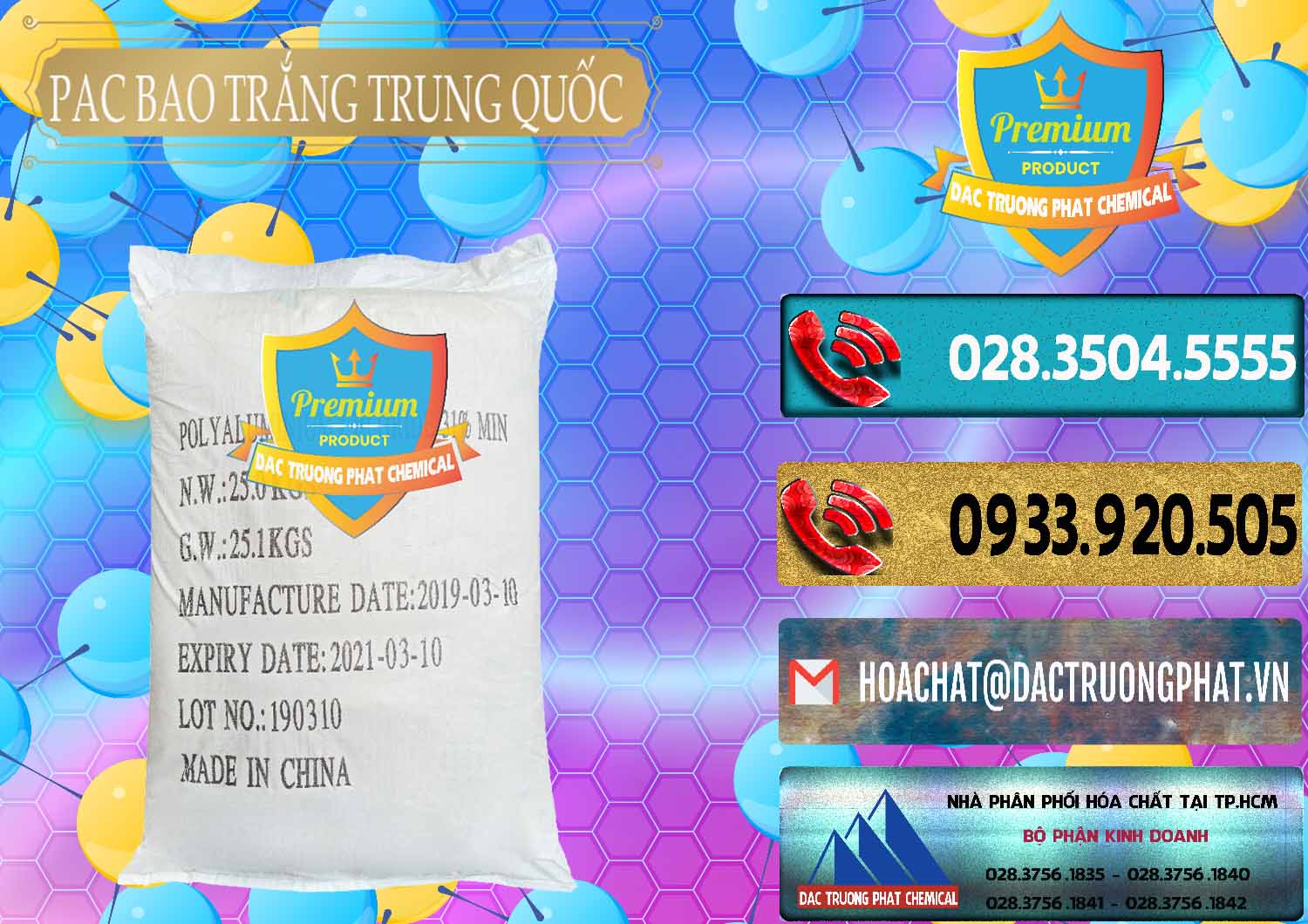 Công ty bán ( phân phối ) PAC - Polyaluminium Chloride Bao Trắng Trung Quốc China - 0108 - Cty cung cấp _ nhập khẩu hóa chất tại TP.HCM - hoachatdetnhuom.com