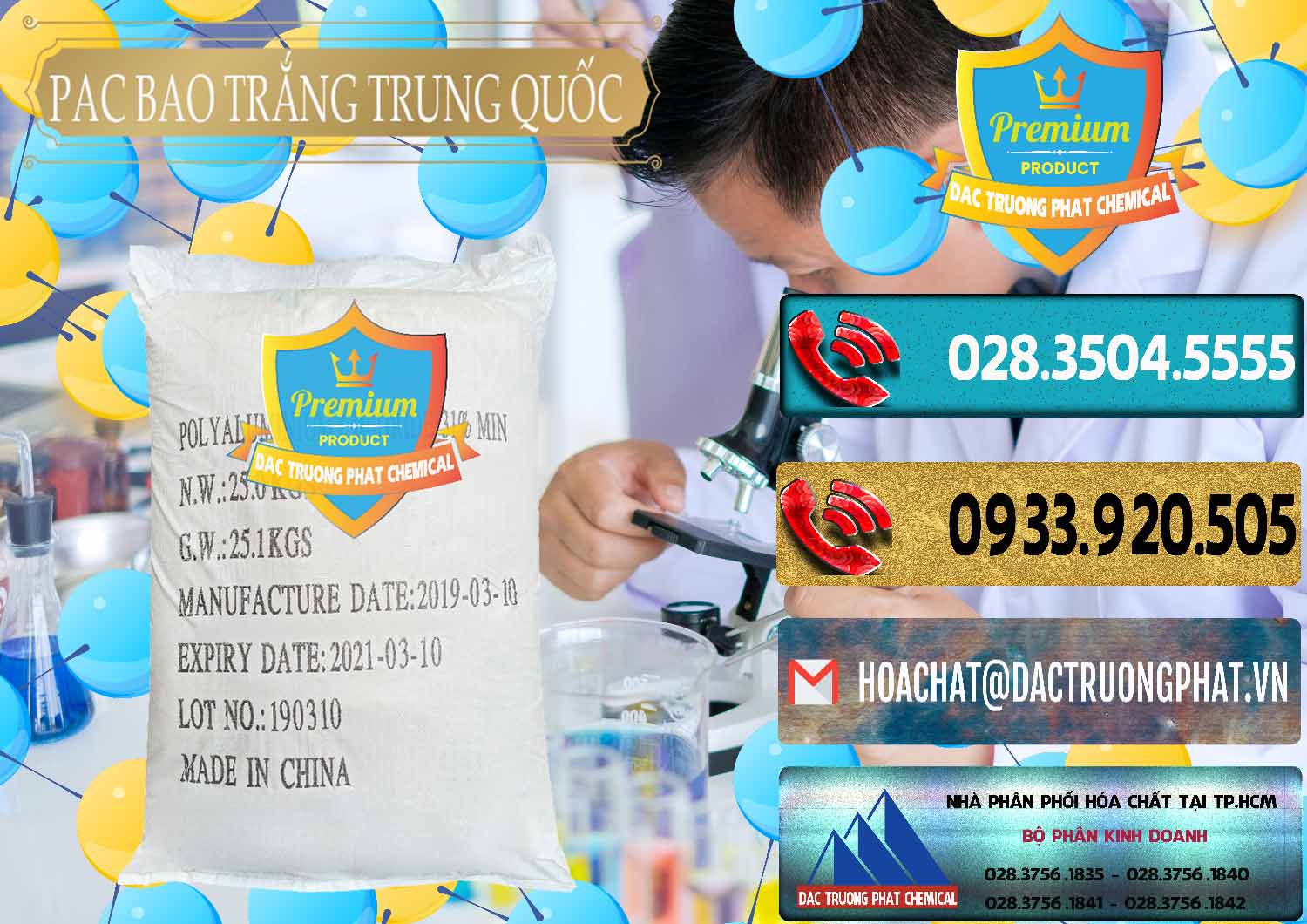 Địa chỉ phân phối # bán hóa chất PAC — Bột PAC Bao Trắng Trung Quốc China Nơi chuyên bán & cung ứng PAC - Polyaluminium Chloride Bao Trắng Trung Quốc China - 0108 - Cty chuyên cung ứng & phân phối hóa chất tại TP.HCM - hoachatdetnhuom.com