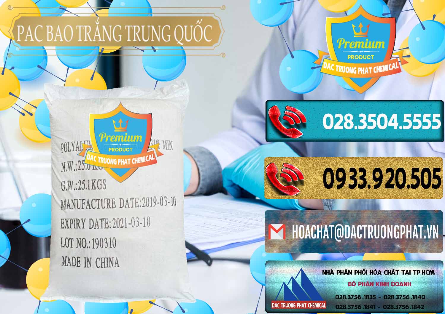 Nơi chuyên phân phối và bán PAC - Polyaluminium Chloride Bao Trắng Trung Quốc China - 0108 - Phân phối và nhập khẩu hóa chất tại TP.HCM - hoachatdetnhuom.com