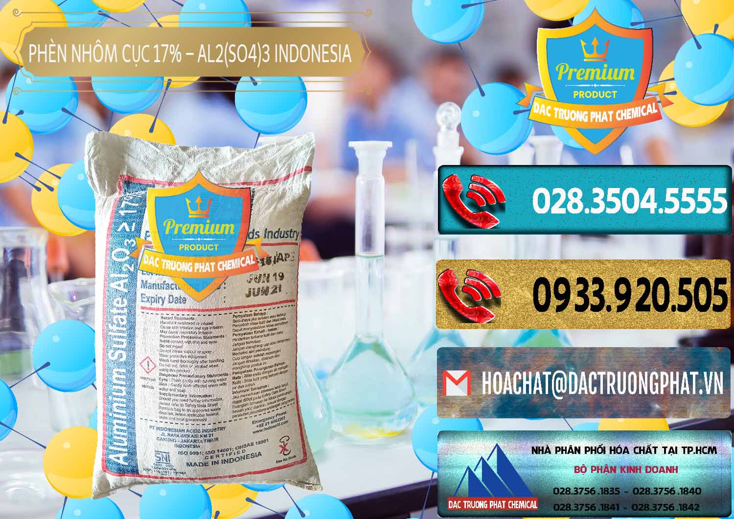 Công ty kinh doanh - bán Phèn Nhôm Cục - Al2(SO4)3 17% bao 25kg Indonesia - 0115 - Nơi chuyên kinh doanh ( phân phối ) hóa chất tại TP.HCM - hoachatdetnhuom.com
