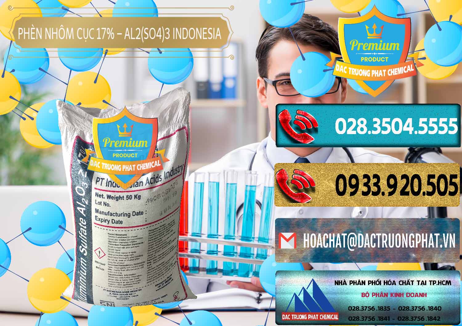 Công ty bán & phân phối Phèn Nhôm Cục - Al2(SO4)3 17% bao 50kg Indonesia - 0113 - Nơi bán - phân phối hóa chất tại TP.HCM - hoachatdetnhuom.com