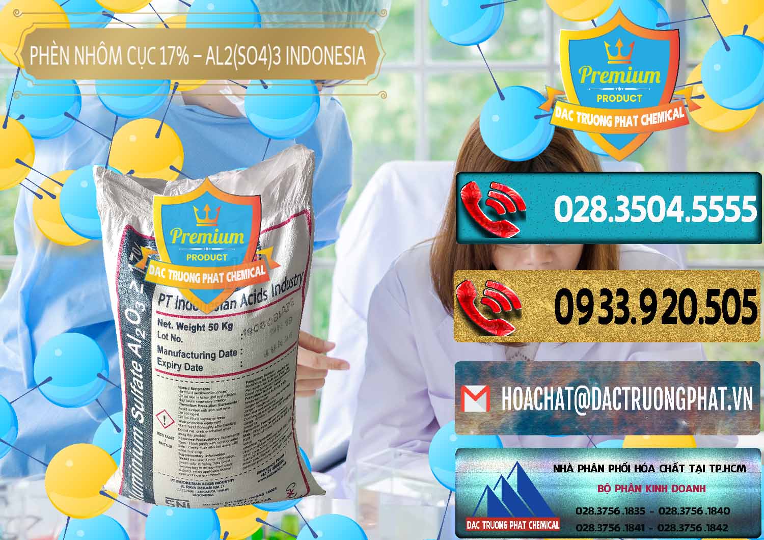 Chuyên bán _ phân phối Phèn Nhôm Cục - Al2(SO4)3 17% bao 50kg Indonesia - 0113 - Nơi phân phối ( cung ứng ) hóa chất tại TP.HCM - hoachatdetnhuom.com