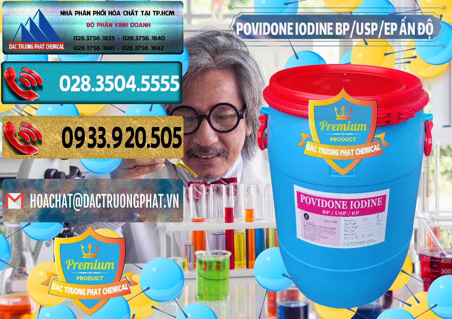 Cty bán & cung ứng Povidone Iodine BP USP EP Ấn Độ India - 0318 - Chuyên bán _ cung cấp hóa chất tại TP.HCM - hoachatdetnhuom.com