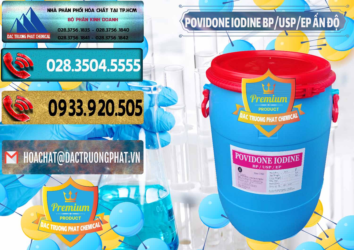 Cty chuyên bán - phân phối Povidone Iodine BP USP EP Ấn Độ India - 0318 - Cty cung cấp ( phân phối ) hóa chất tại TP.HCM - hoachatdetnhuom.com