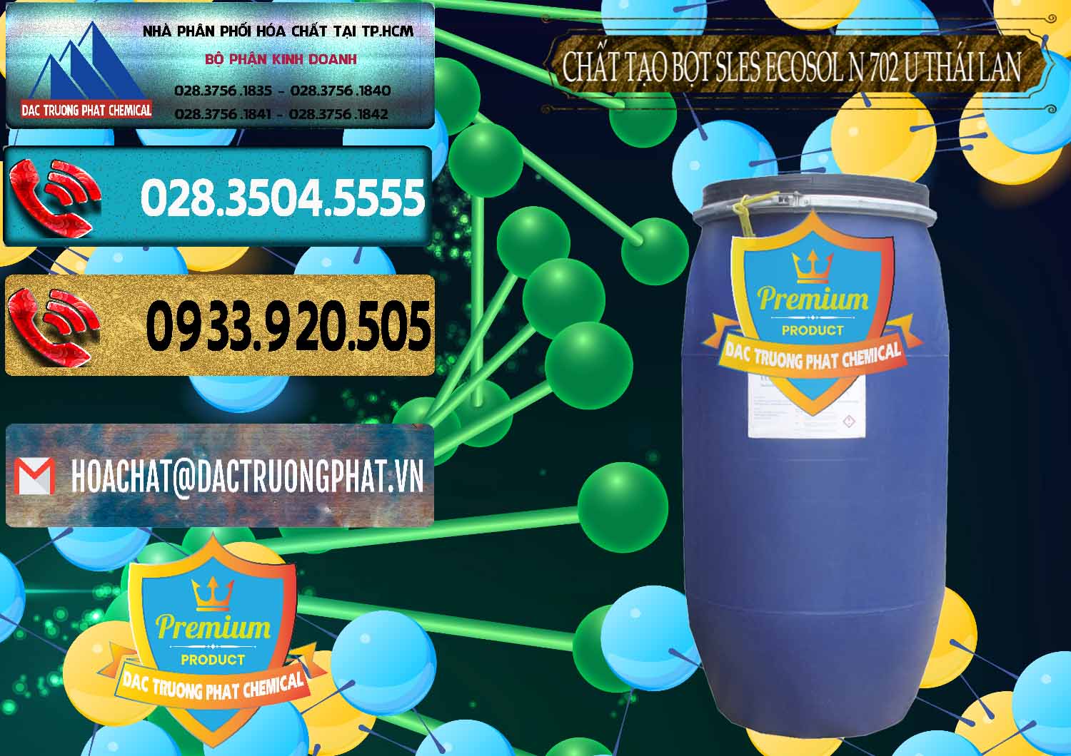 Nơi chuyên kinh doanh & bán Chất Tạo Bọt Sles - Sodium Lauryl Ether Sulphate Ecosol N 702 U Thái Lan - 0254 - Kinh doanh - cung cấp hóa chất tại TP.HCM - hoachatdetnhuom.com