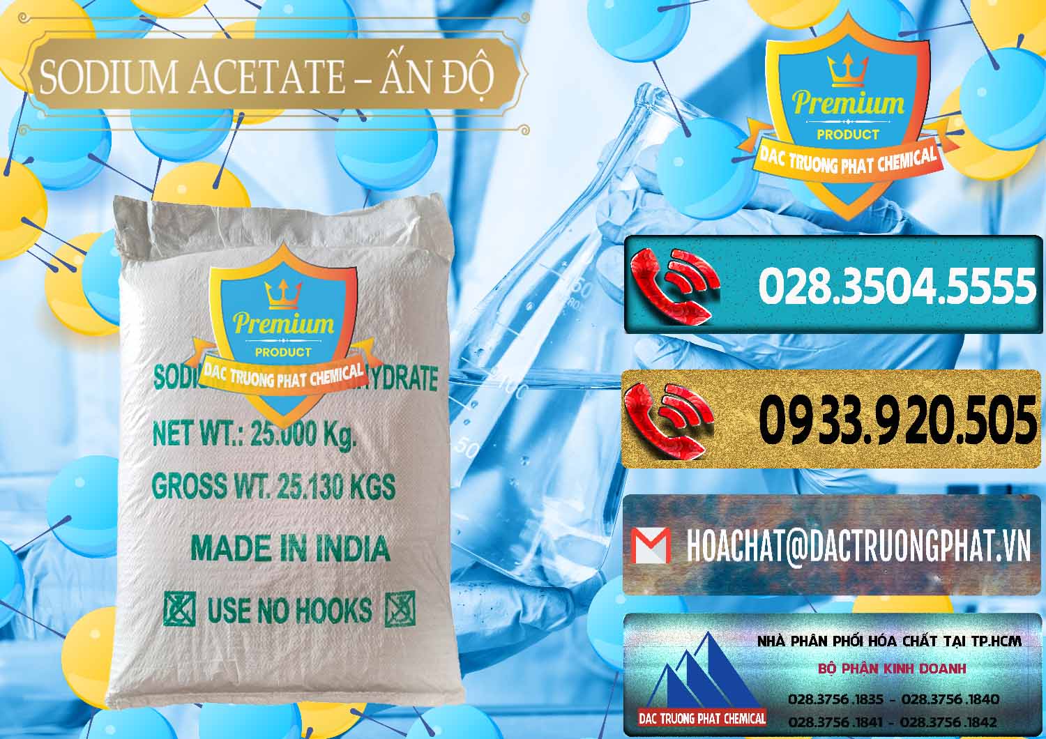Chuyên phân phối & bán Sodium Acetate - Natri Acetate Ấn Độ India - 0133 - Phân phối ( kinh doanh ) hóa chất tại TP.HCM - hoachatdetnhuom.com