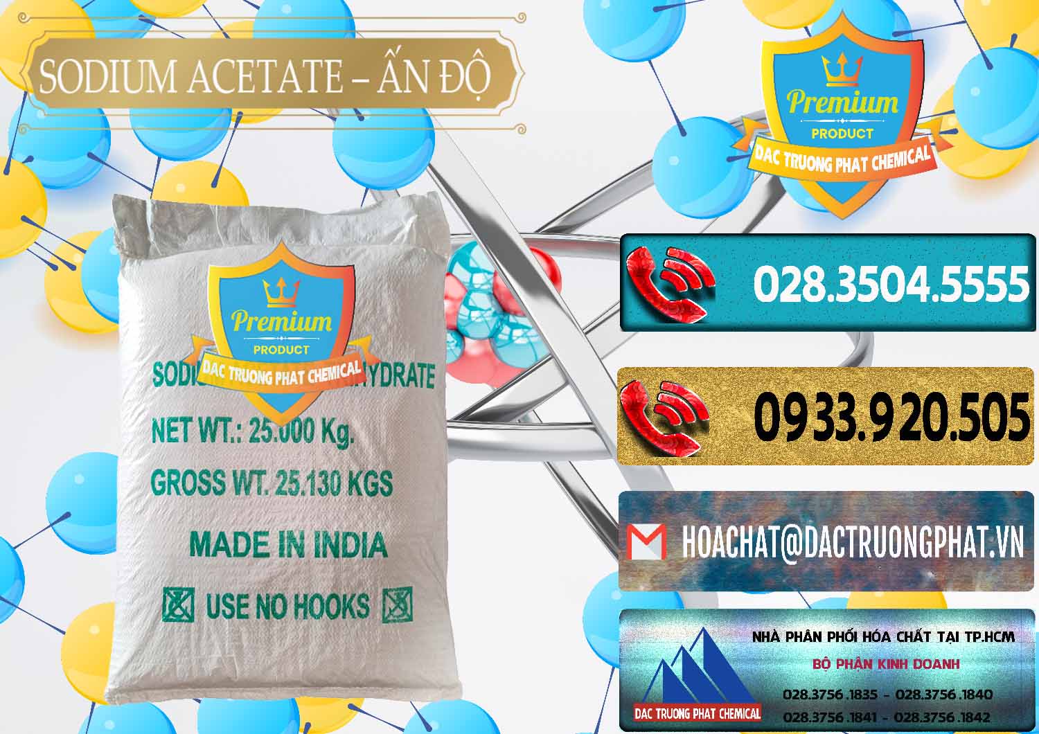 Công ty phân phối - bán Sodium Acetate - Natri Acetate Ấn Độ India - 0133 - Nơi chuyên bán và phân phối hóa chất tại TP.HCM - hoachatdetnhuom.com