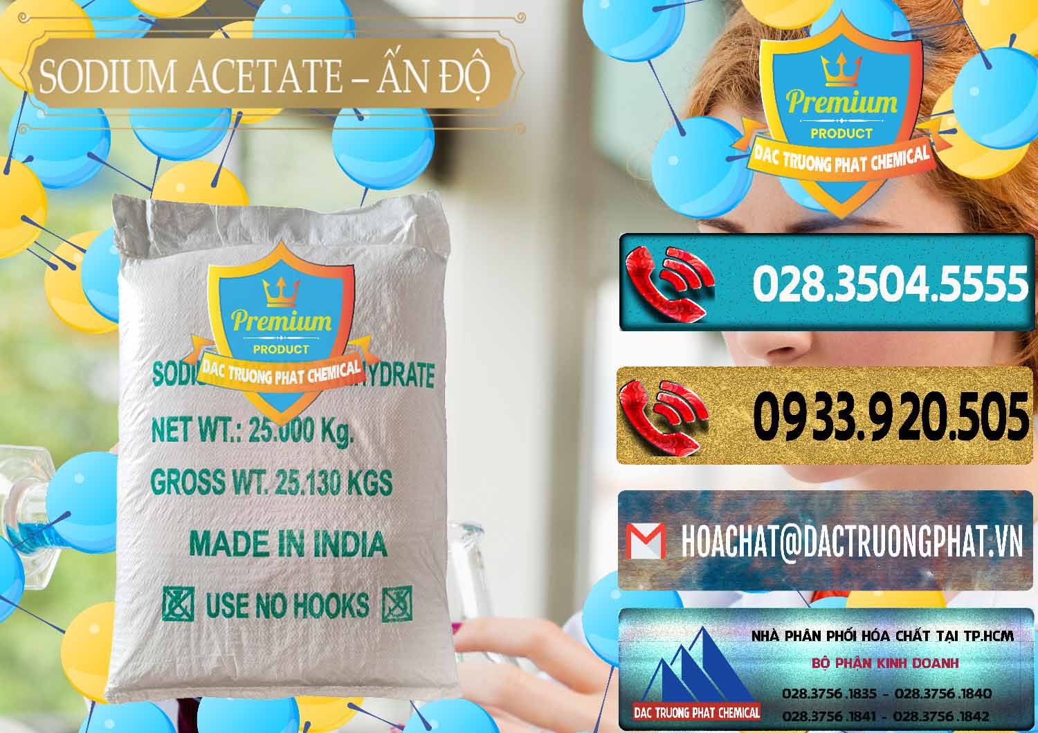 Nhà cung cấp và bán Sodium Acetate - Natri Acetate Ấn Độ India - 0133 - Nơi phân phối ( bán ) hóa chất tại TP.HCM - hoachatdetnhuom.com