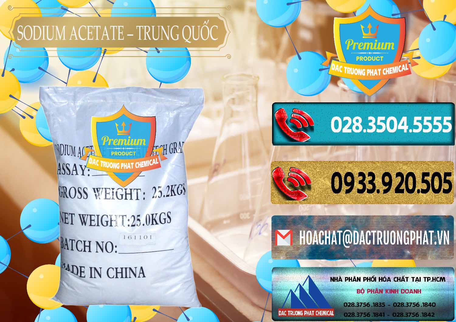 Công ty nhập khẩu & bán Sodium Acetate - Natri Acetate Trung Quốc China - 0134 - Công ty chuyên phân phối & cung ứng hóa chất tại TP.HCM - hoachatdetnhuom.com