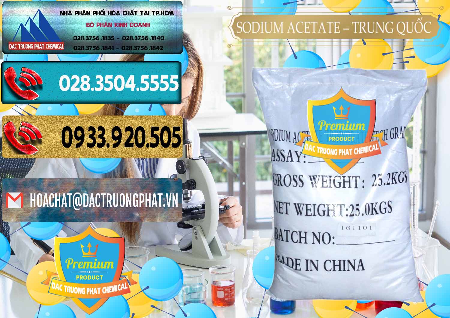 Bán & phân phối Sodium Acetate - Natri Acetate Trung Quốc China - 0134 - Công ty cung cấp ( phân phối ) hóa chất tại TP.HCM - hoachatdetnhuom.com