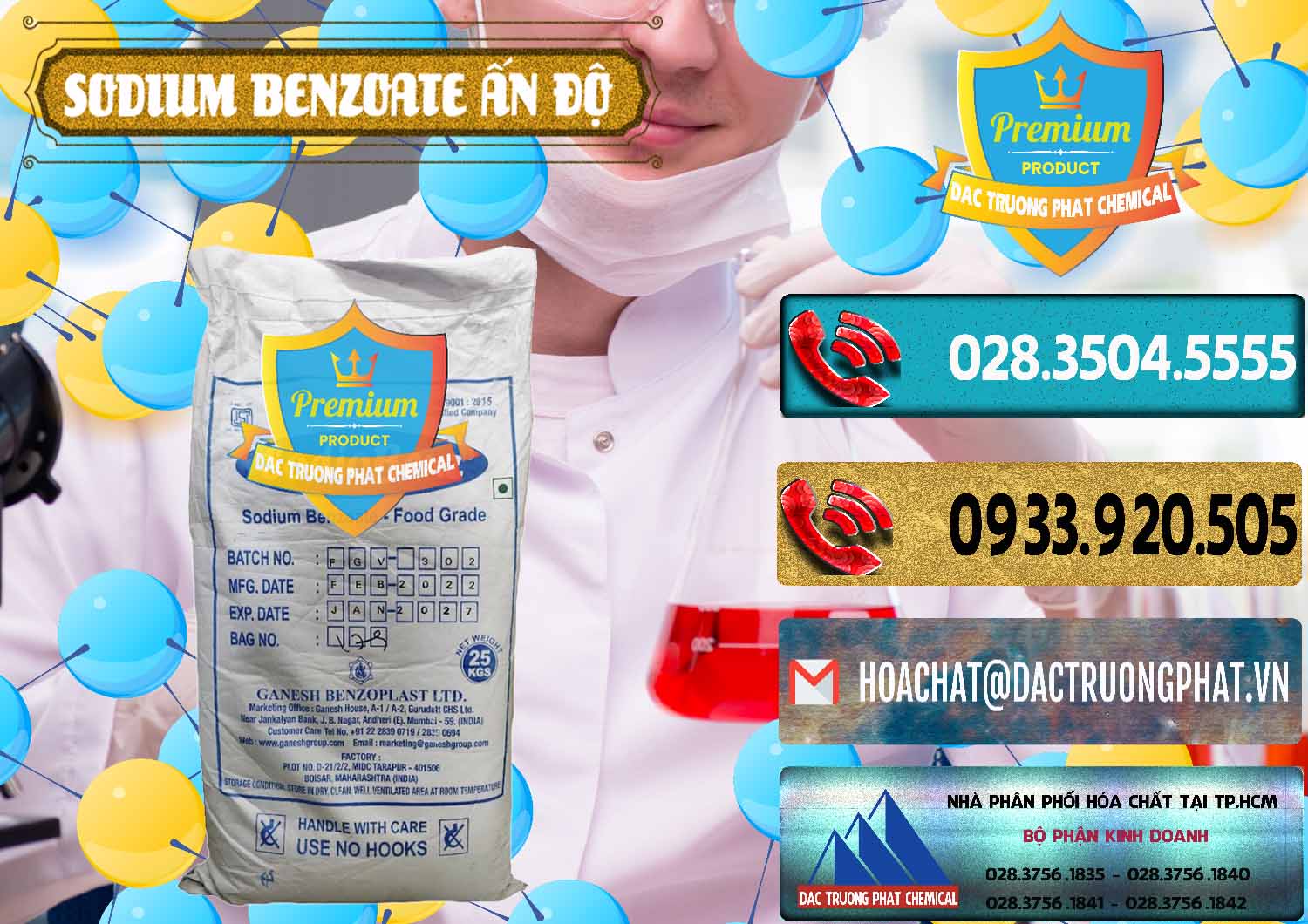 Nơi chuyên nhập khẩu _ bán Sodium Benzoate - Mốc Bột Ấn Độ India - 0361 - Cty chuyên phân phối - bán hóa chất tại TP.HCM - hoachatdetnhuom.com