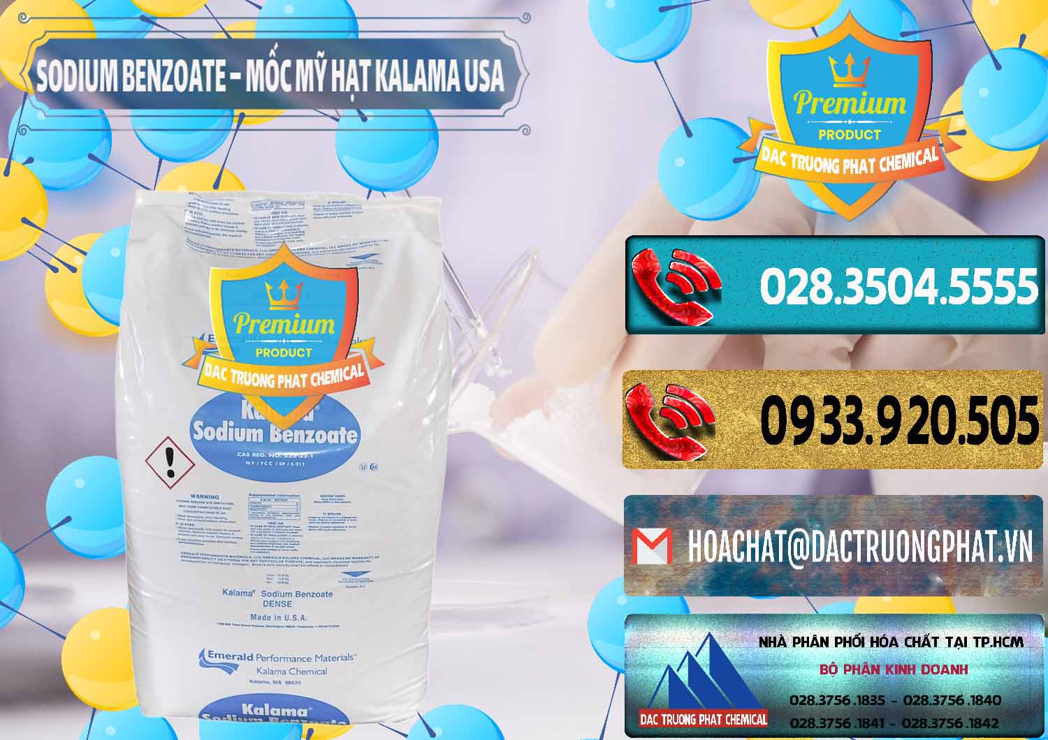 Nơi chuyên cung ứng > bán Chất bảo quản Sodium Benzoate Dạng Hạt | Natri Benzoate Dạng Hạt Kalama Food Mỹ Đơn vị cung ứng & bán Sodium Benzoate - Mốc Hạt Kalama Food Grade Mỹ Usa - 0137 - Cty bán & phân phối hóa chất tại TP.HCM - hoachatdetnhuom.com