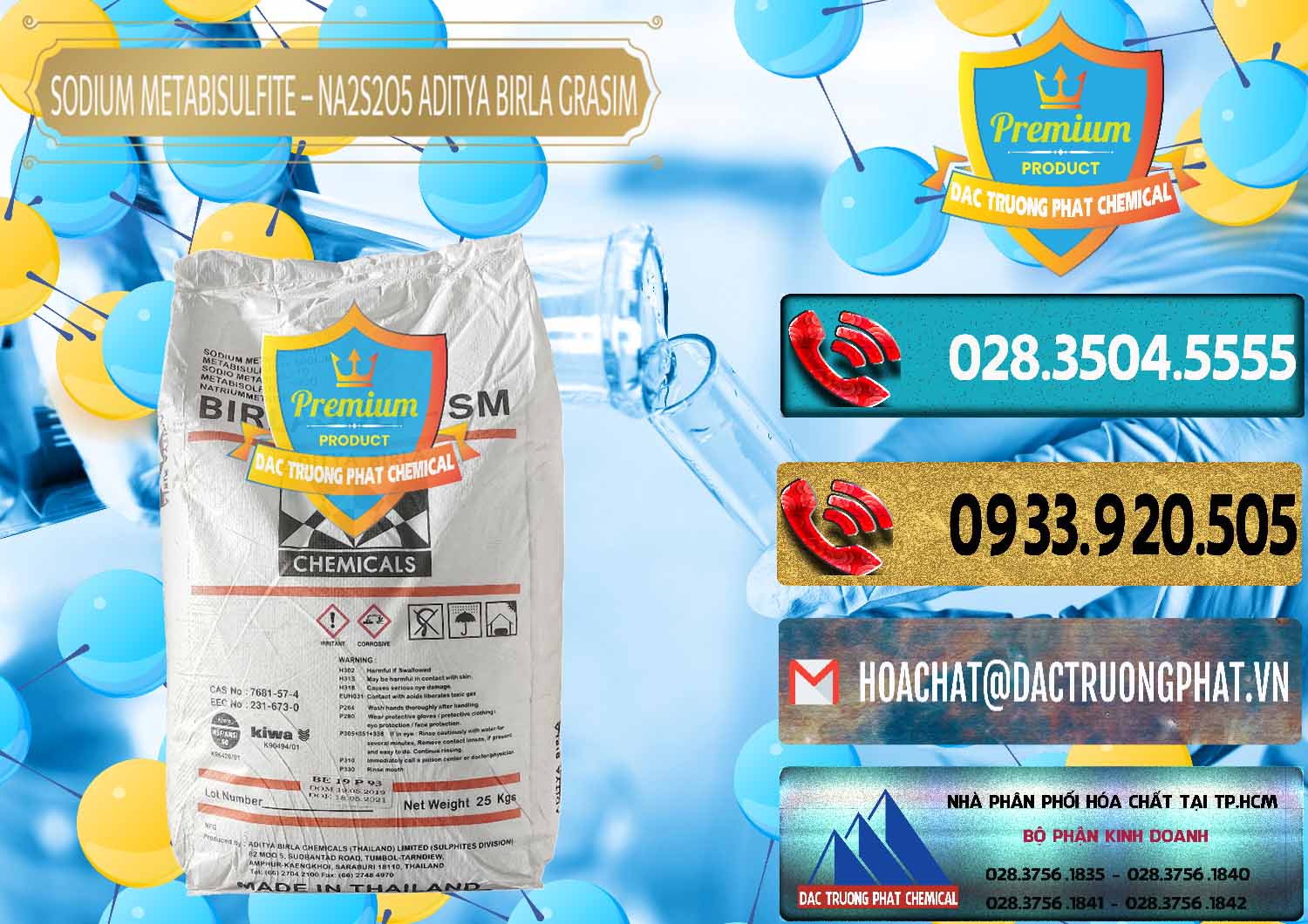 Chuyên nhập khẩu - bán Sodium Metabisulfite - NA2S2O5 Thái Lan Aditya Birla Grasim - 0144 - Công ty cung cấp & bán hóa chất tại TP.HCM - hoachatdetnhuom.com