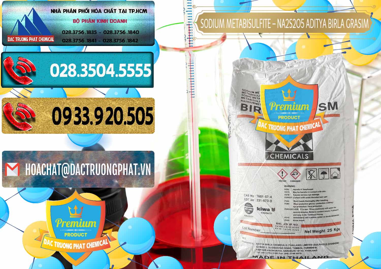 Cty phân phối ( bán ) Sodium Metabisulfite - NA2S2O5 Thái Lan Aditya Birla Grasim - 0144 - Kinh doanh _ cung cấp hóa chất tại TP.HCM - hoachatdetnhuom.com