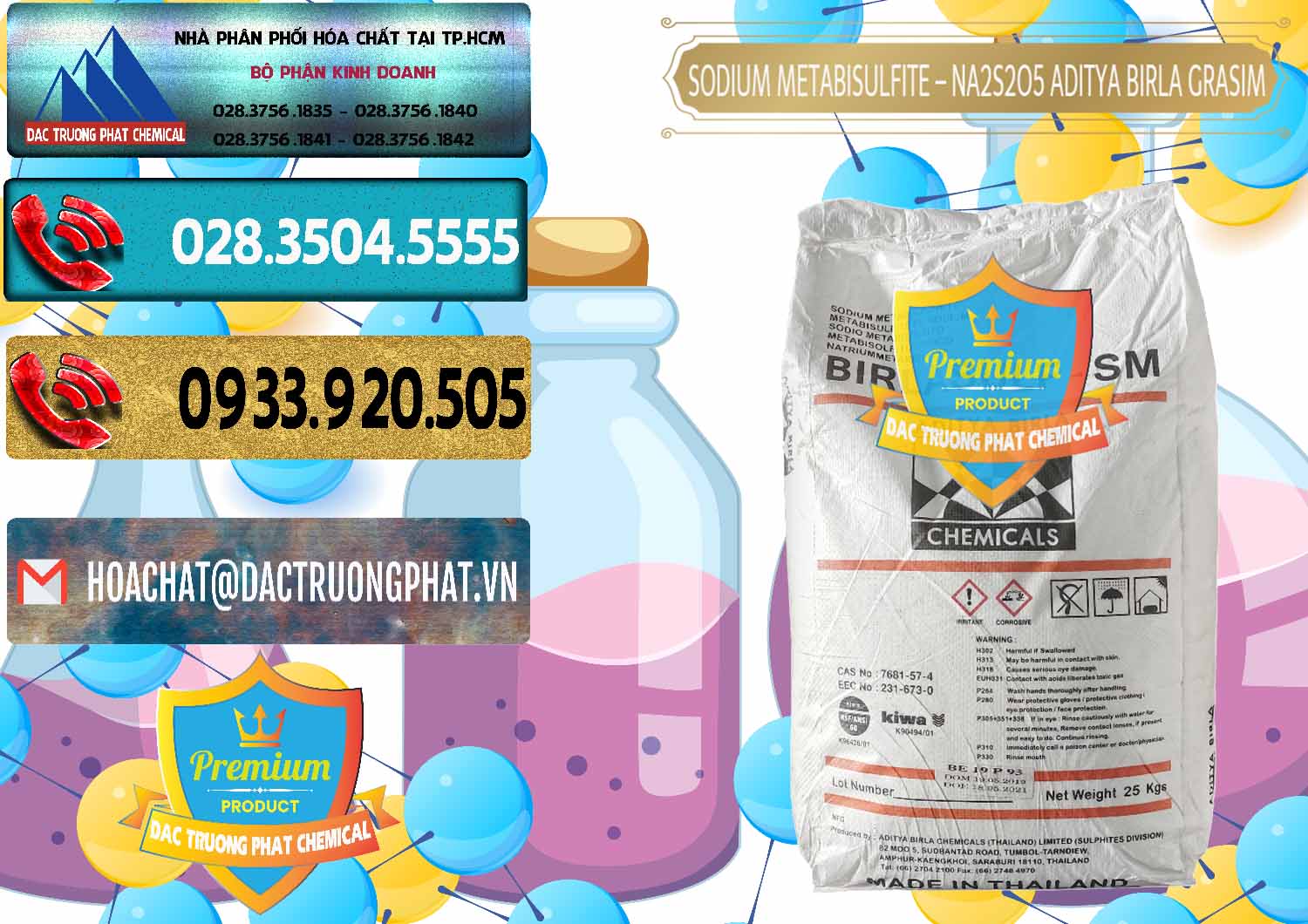 Đơn vị chuyên cung cấp ( bán ) Sodium Metabisulfite - NA2S2O5 Thái Lan Aditya Birla Grasim - 0144 - Nhập khẩu ( cung cấp ) hóa chất tại TP.HCM - hoachatdetnhuom.com