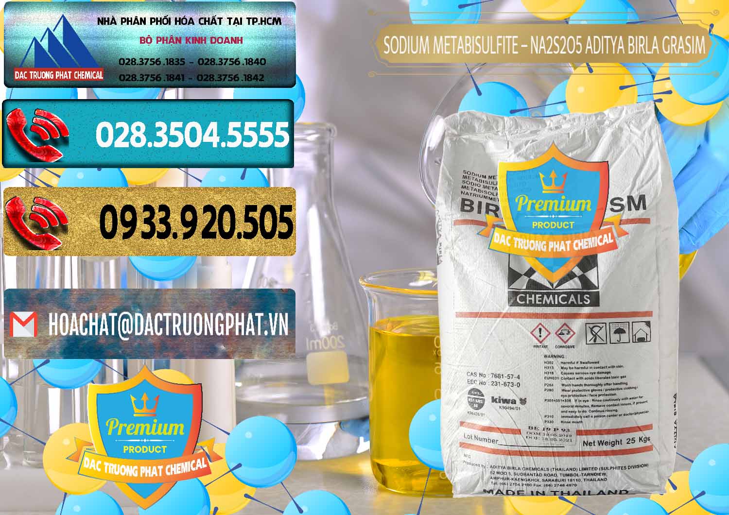 Cty chuyên bán ( cung ứng ) Sodium Metabisulfite - NA2S2O5 Thái Lan Aditya Birla Grasim - 0144 - Cty chuyên nhập khẩu ( cung cấp ) hóa chất tại TP.HCM - hoachatdetnhuom.com