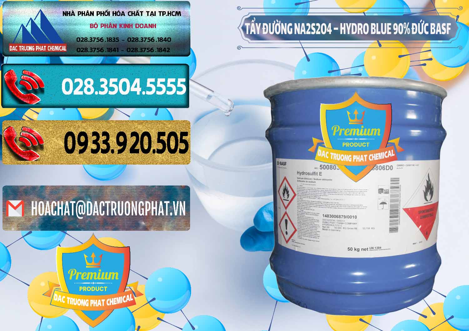 Công ty chuyên kinh doanh & bán Tẩy Đường NA2S2O4 – Hydro Blue 90% Thùng Lùn BASF Đức Germany - 0157 - Đơn vị chuyên phân phối - bán hóa chất tại TP.HCM - hoachatdetnhuom.com