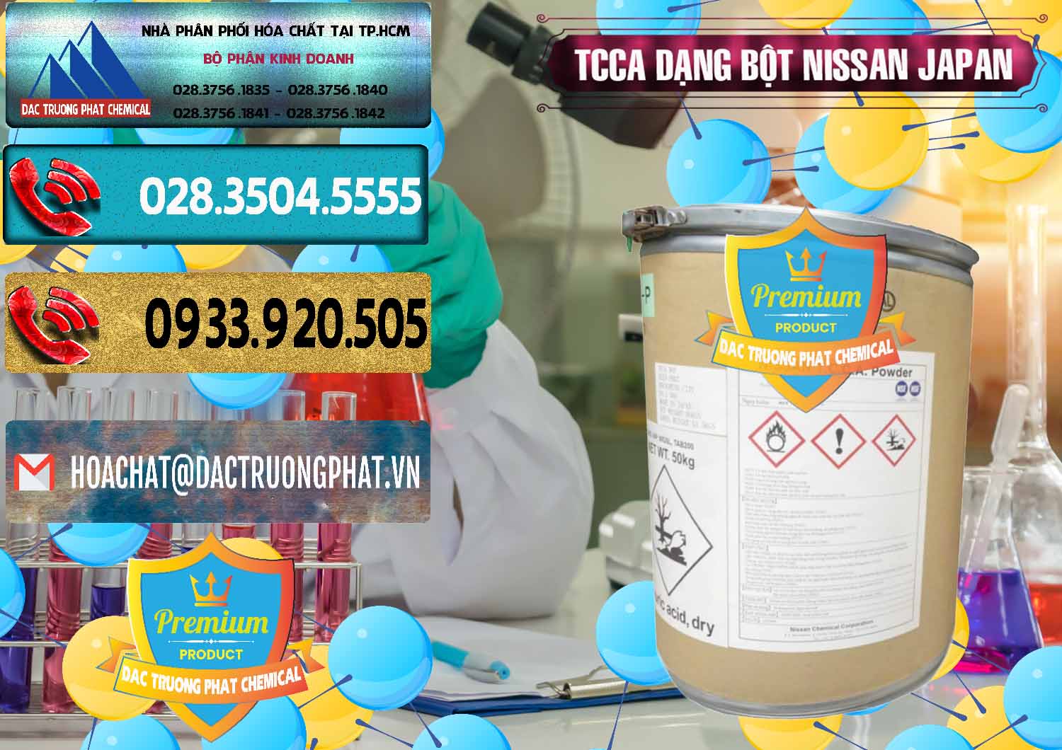 Cty bán & phân phối TCCA - Acid Trichloroisocyanuric 90% Dạng Bột Nissan Nhật Bản Japan - 0375 - Nơi bán & cung cấp hóa chất tại TP.HCM - hoachatdetnhuom.com