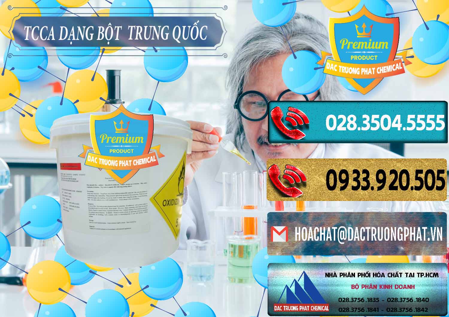 Nơi chuyên bán - cung cấp TCCA - Acid Trichloroisocyanuric Dạng Bột Thùng 5kg Trung Quốc China - 0378 - Cty phân phối _ cung cấp hóa chất tại TP.HCM - hoachatdetnhuom.com