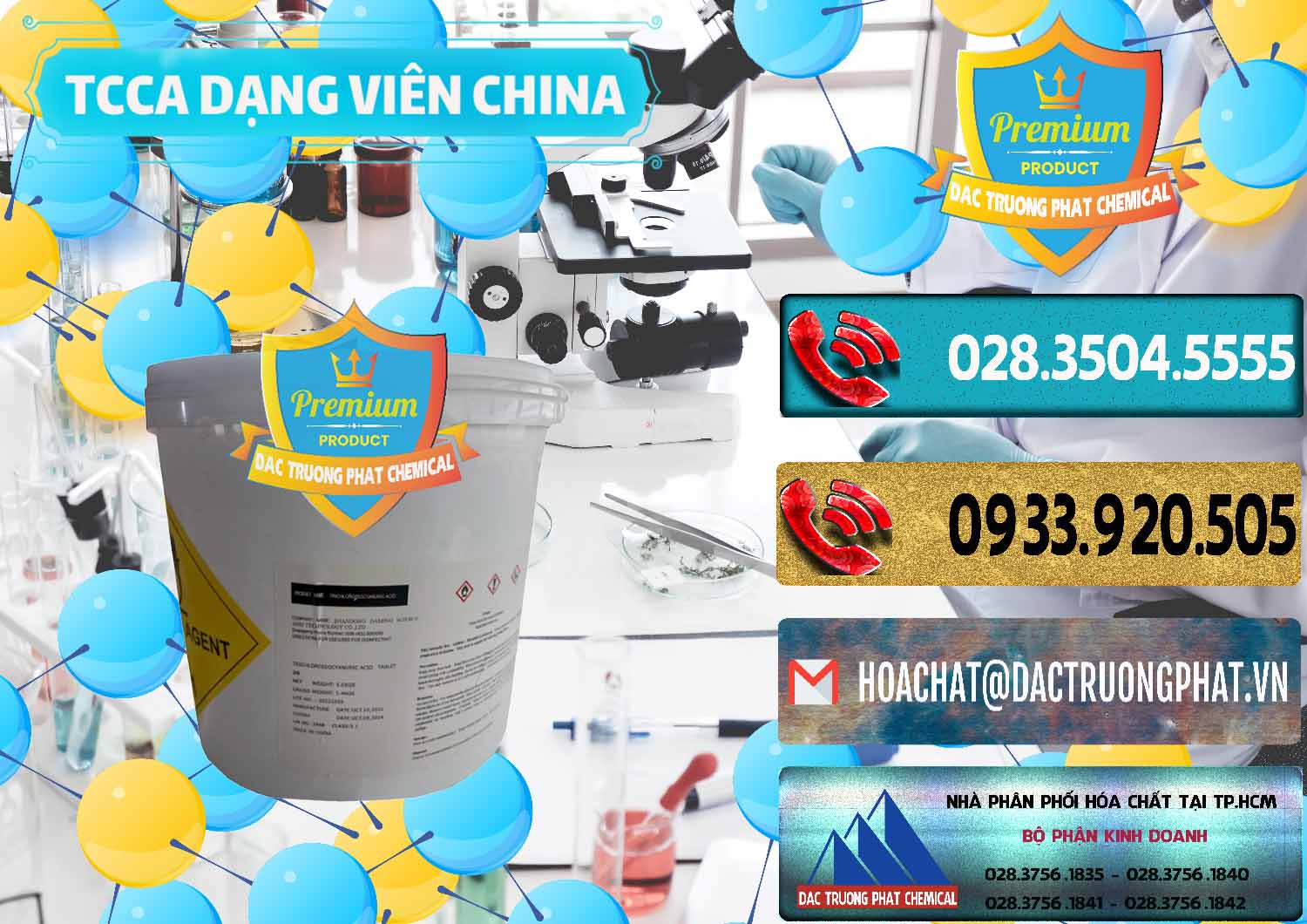 Cty chuyên kinh doanh và bán TCCA - Acid Trichloroisocyanuric Dạng Viên Thùng 5kg Trung Quốc China - 0379 - Đơn vị kinh doanh & phân phối hóa chất tại TP.HCM - hoachatdetnhuom.com