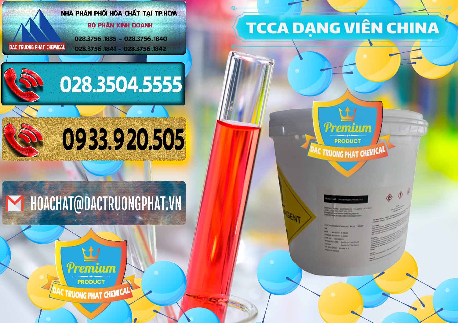 Chuyên bán ( cung cấp ) TCCA - Acid Trichloroisocyanuric Dạng Viên Thùng 5kg Trung Quốc China - 0379 - Công ty phân phối & cung ứng hóa chất tại TP.HCM - hoachatdetnhuom.com