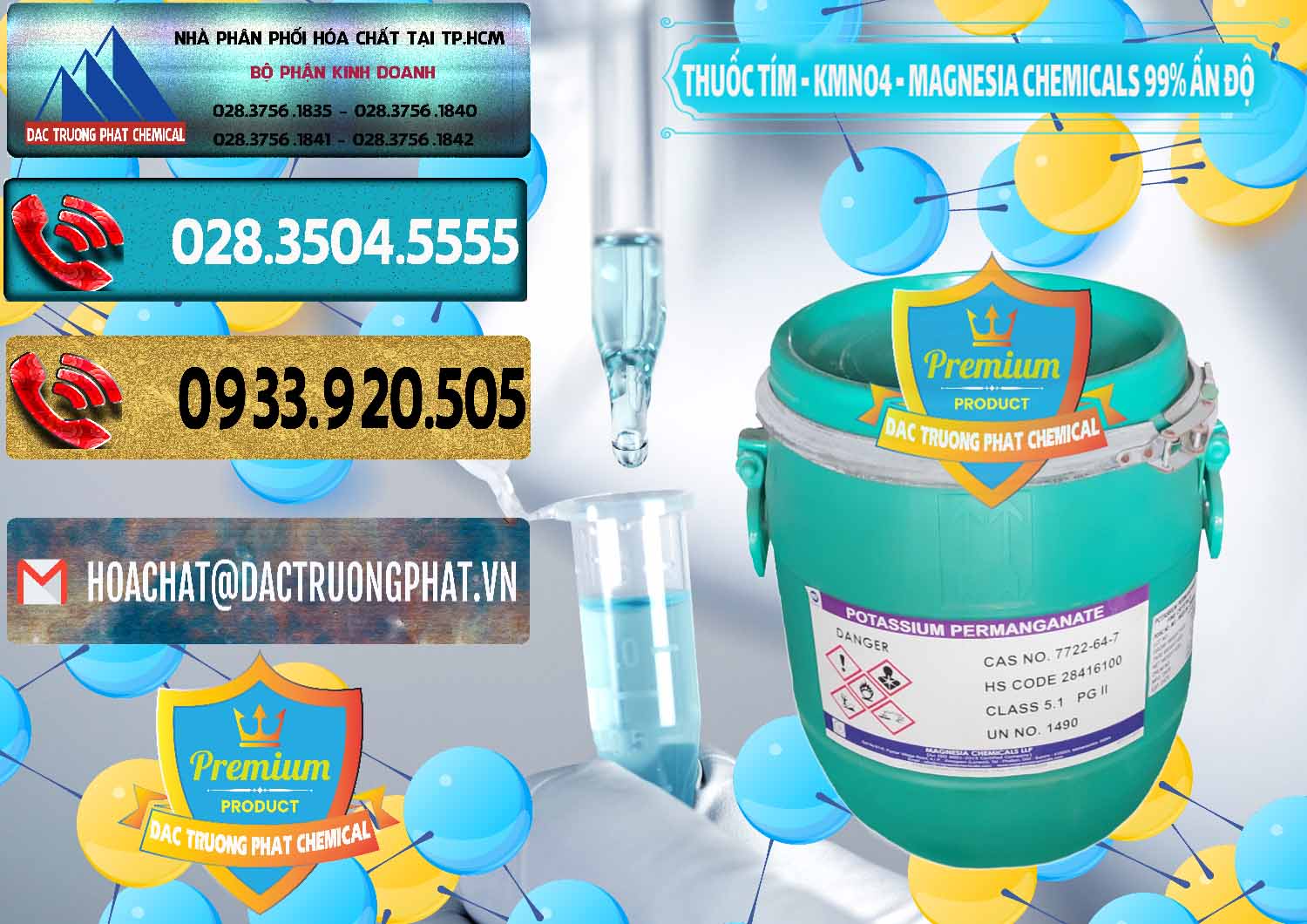 Cty cung cấp & bán Thuốc Tím - KMNO4 Magnesia Chemicals 99% Ấn Độ India - 0251 - Nơi chuyên nhập khẩu - phân phối hóa chất tại TP.HCM - hoachatdetnhuom.com