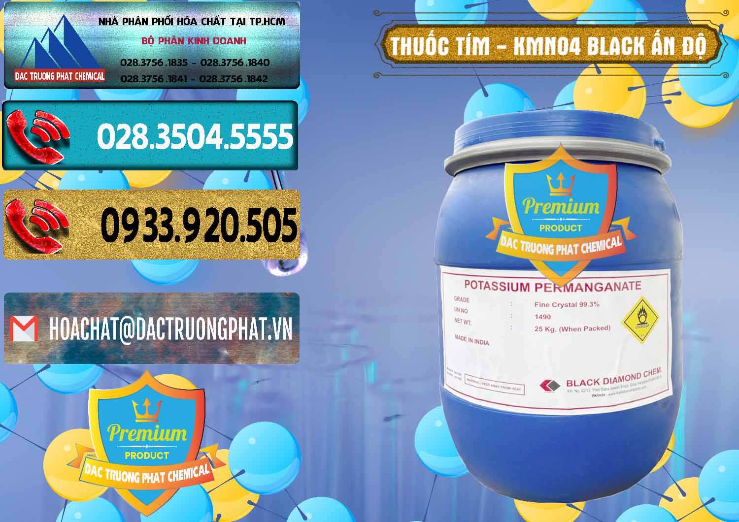 Nơi cung cấp ( bán ) Thuốc Tím - KMNO4 Black Diamond Ấn Độ India - 0414 - Nơi chuyên phân phối - kinh doanh hóa chất tại TP.HCM - hoachatdetnhuom.com