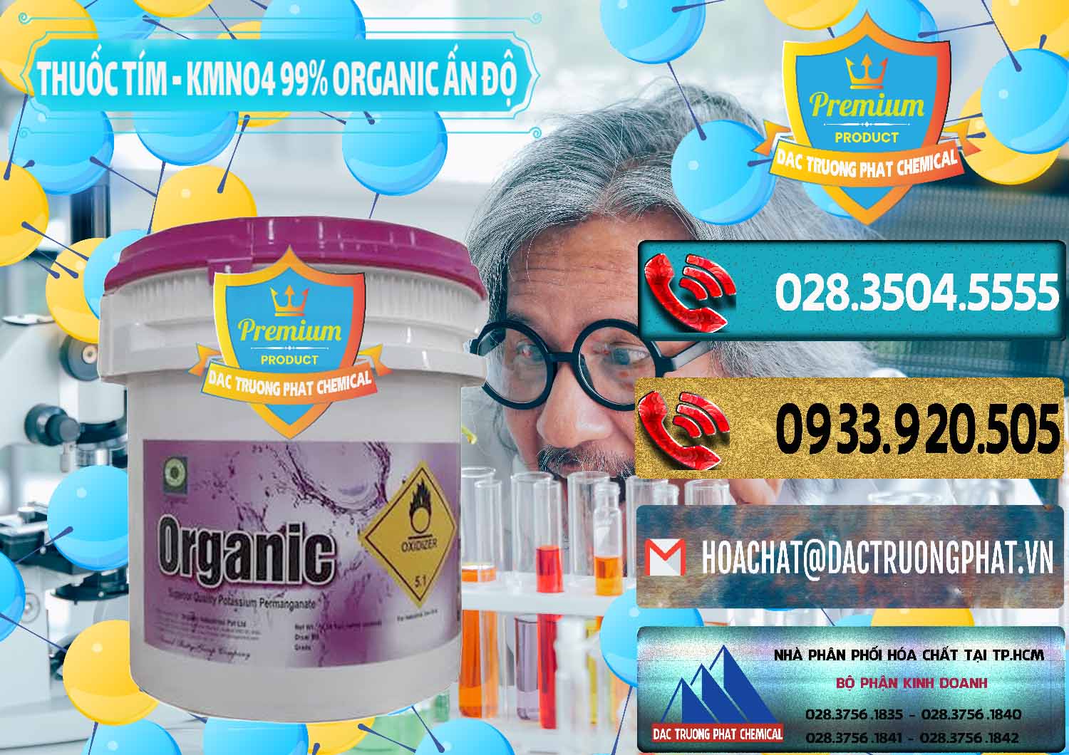 Nơi chuyên nhập khẩu ( bán ) Thuốc Tím - KMNO4 99% Organic Ấn Độ India - 0216 - Phân phối & bán hóa chất tại TP.HCM - hoachatdetnhuom.com
