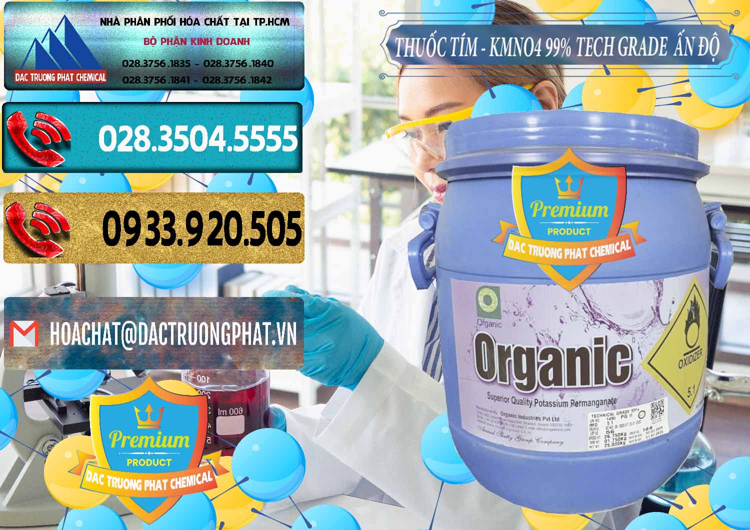 Nhập khẩu - bán Thuốc Tím - KMNO4 99% Organic Group Ấn Độ India - 0250 - Cung cấp ( phân phối ) hóa chất tại TP.HCM - hoachatdetnhuom.com