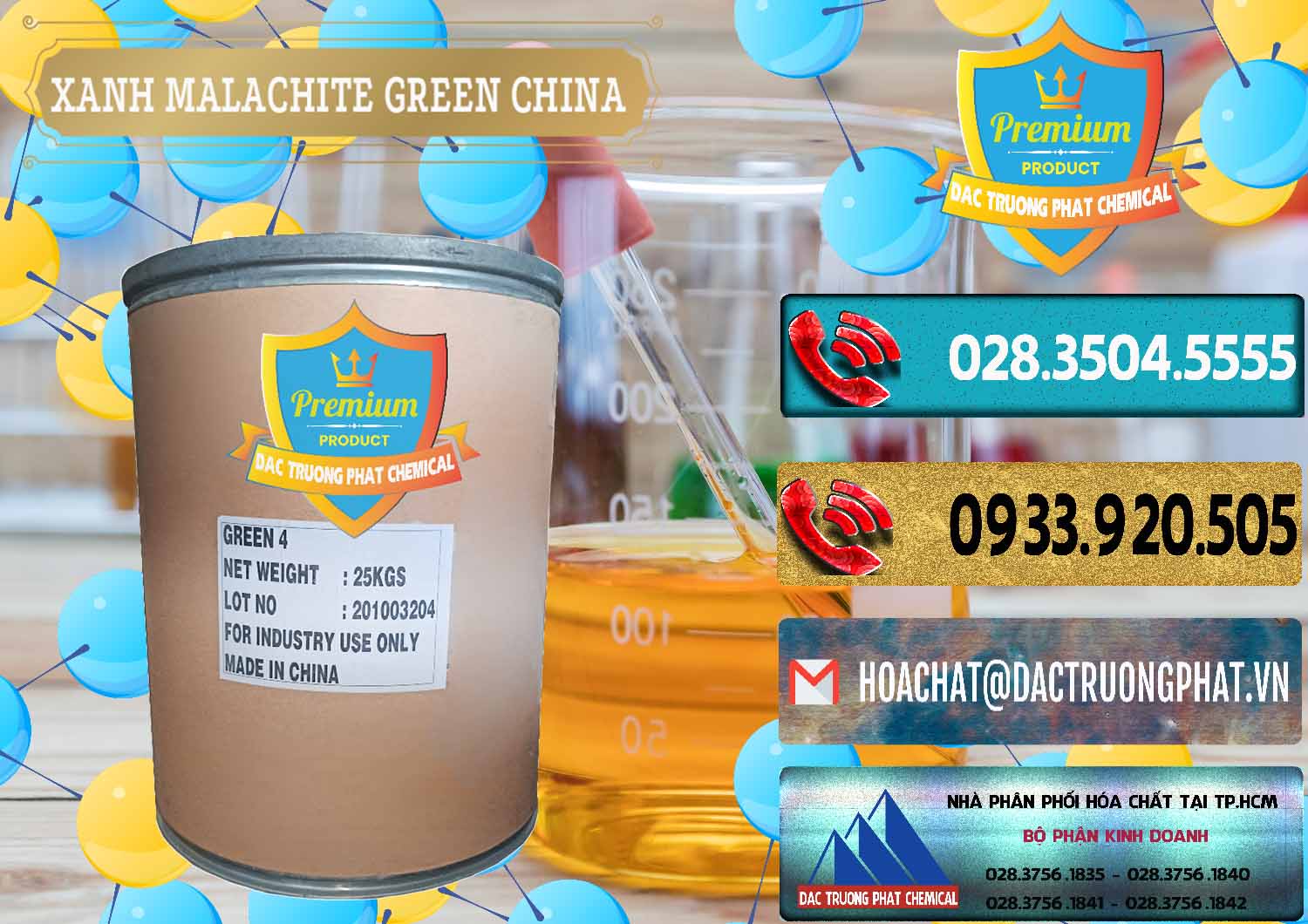 Chuyên cung cấp ( bán ) Xanh Malachite Green Trung Quốc China - 0325 - Đơn vị cung cấp ( phân phối ) hóa chất tại TP.HCM - hoachatdetnhuom.com