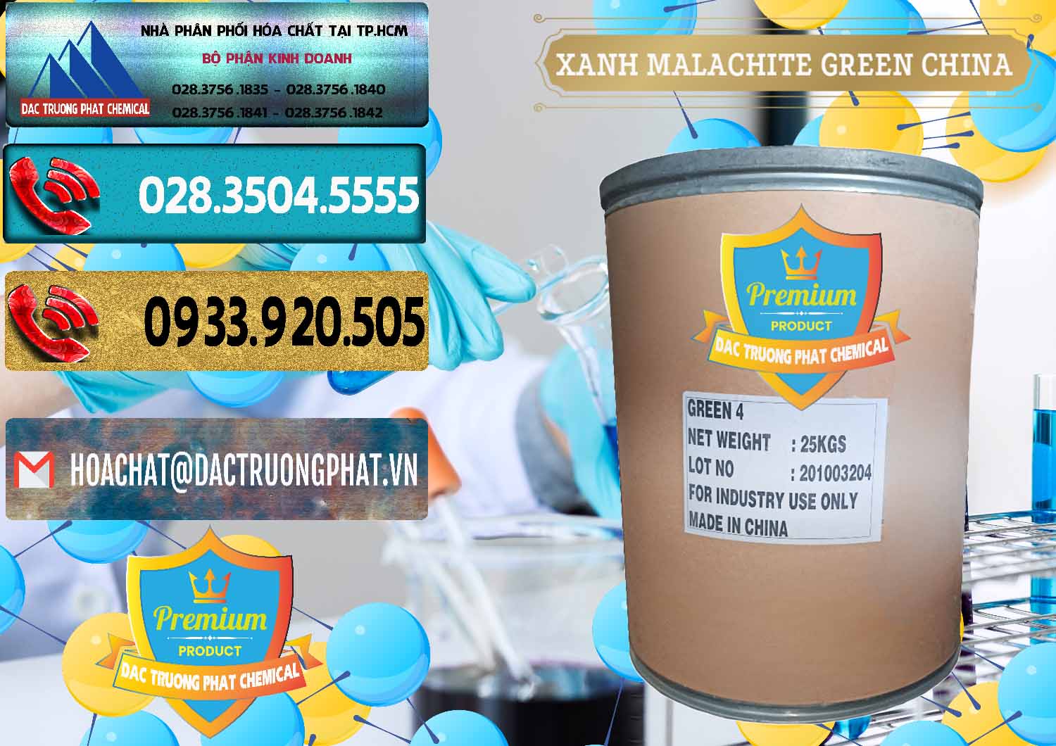 Nơi bán & cung ứng Xanh Malachite Green Trung Quốc China - 0325 - Nơi phân phối _ cung cấp hóa chất tại TP.HCM - hoachatdetnhuom.com