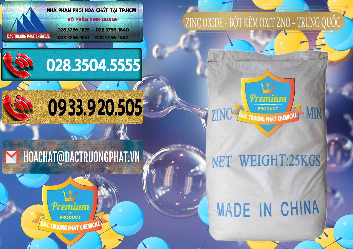 Cty chuyên cung ứng ( bán ) Zinc Oxide - Bột Kẽm Oxit ZNO Trung Quốc China - 0182 - Đơn vị cung cấp & nhập khẩu hóa chất tại TP.HCM - hoachatdetnhuom.com