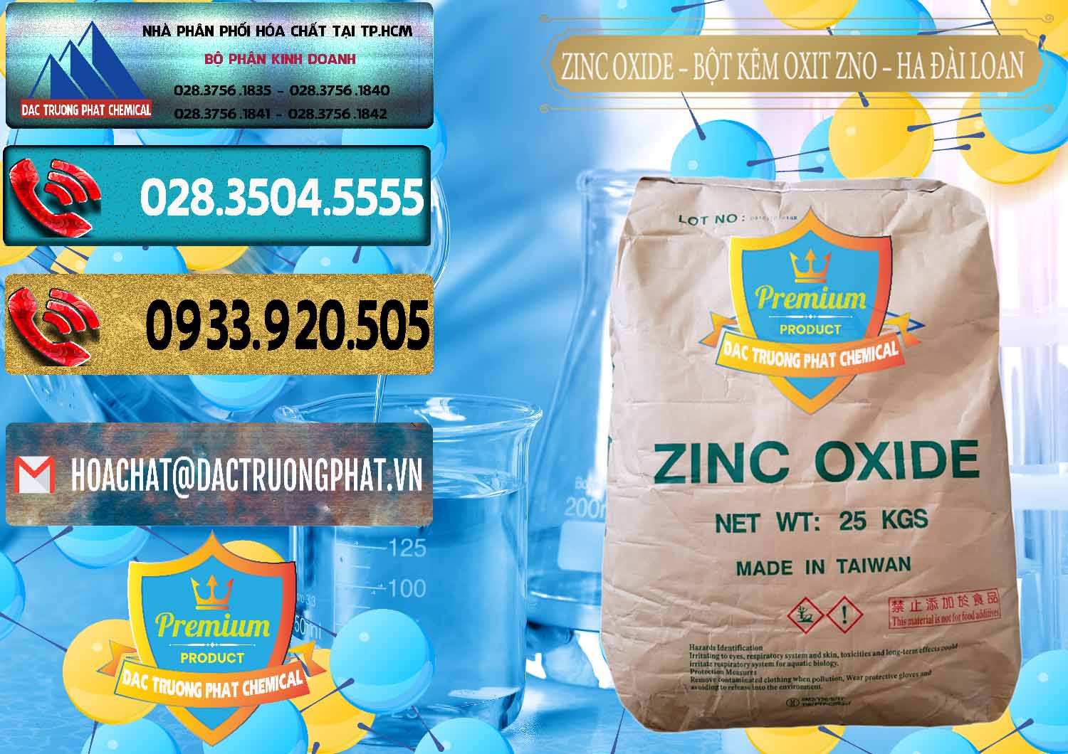 Bán _ cung ứng Zinc Oxide - Bột Kẽm Oxit ZNO HA Đài Loan Taiwan - 0180 - Nhà phân phối & nhập khẩu hóa chất tại TP.HCM - hoachatdetnhuom.com