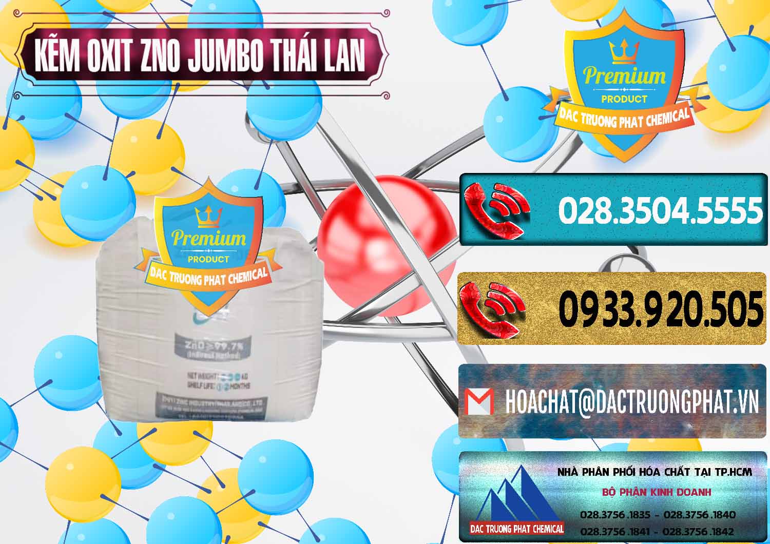 Đơn vị phân phối ( bán ) Zinc Oxide - Bột Kẽm Oxit ZNO Jumbo Bành Thái Lan Thailand - 0370 - Công ty cung cấp & phân phối hóa chất tại TP.HCM - hoachatdetnhuom.com