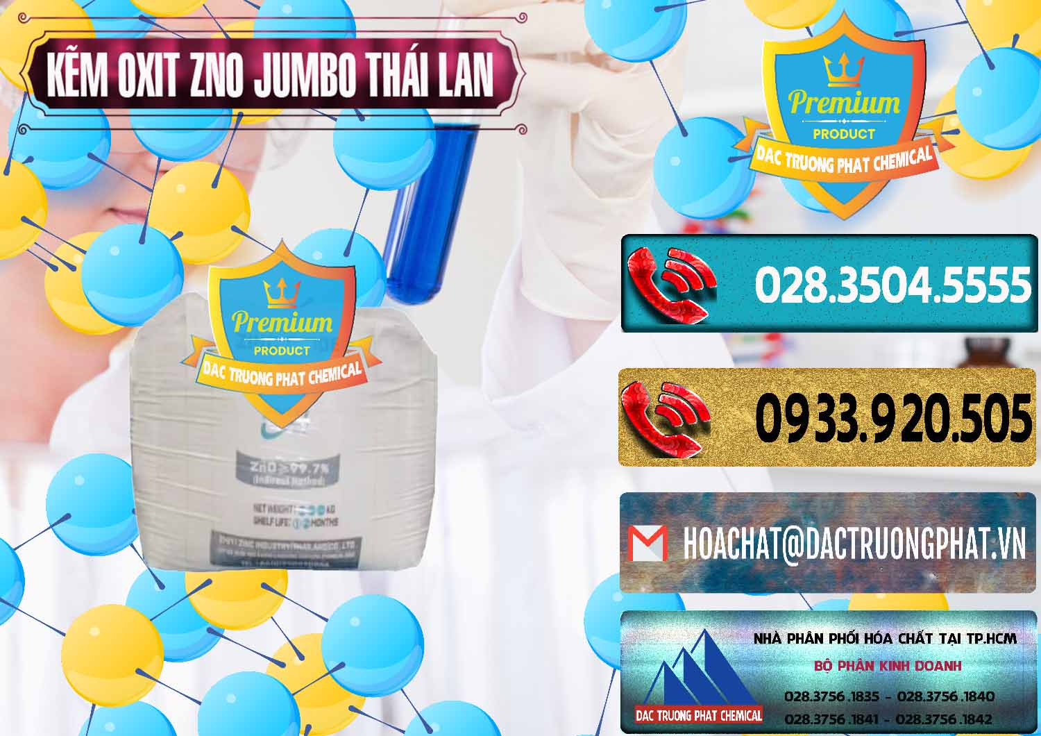 Đơn vị phân phối ( bán ) Zinc Oxide - Bột Kẽm Oxit ZNO Jumbo Bành Thái Lan Thailand - 0370 - Nhà nhập khẩu ( cung cấp ) hóa chất tại TP.HCM - hoachatdetnhuom.com
